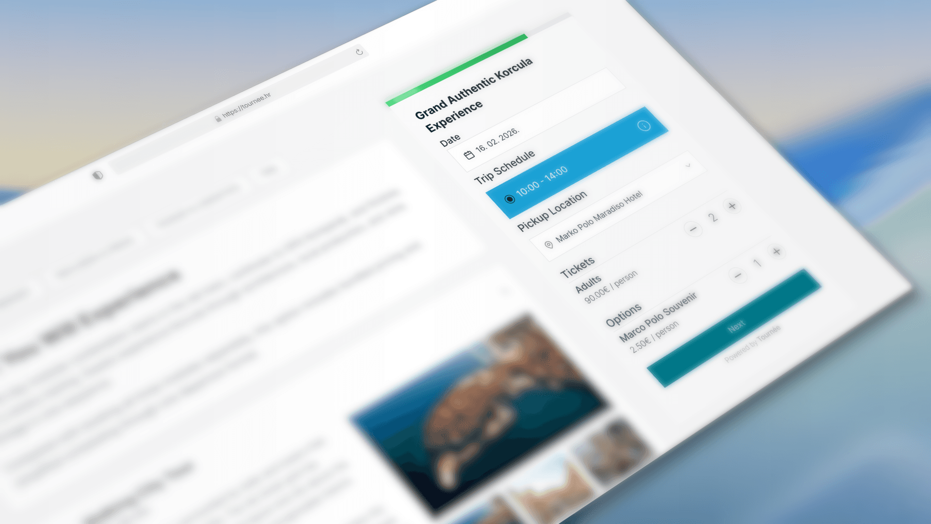 Tournee booking widget